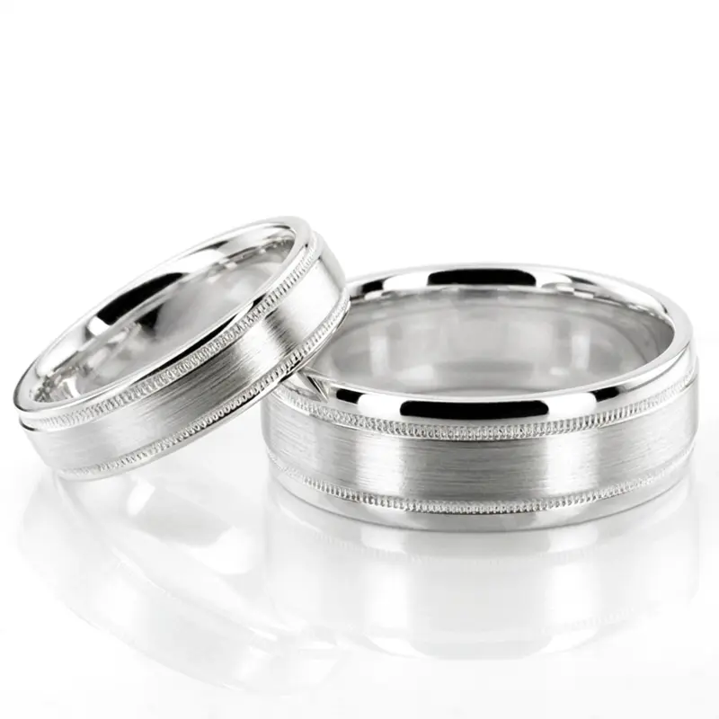10K his-and-her-basic-carved-simple-wedding-bands - main view