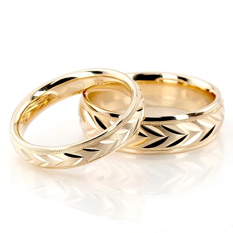 14K diamond-cut-wedding-band - alternate view 4