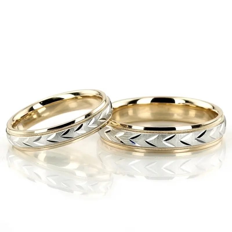 14K diamond-cut-wedding-band - alternate view 3