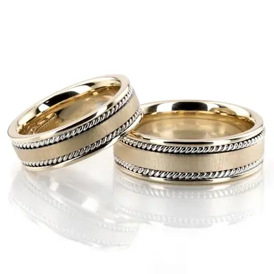 Bestseller Satin Hand Braided Wedding Ring Set - view 1 of 4