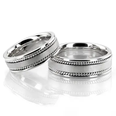 Bestseller Satin Hand Braided Wedding Ring Set - view 3 of 4