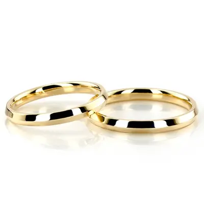 Knife Edge Wedding Band Set - view 2 of 3