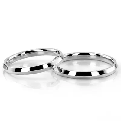 Knife Edge Wedding Band Set - view 1 of 3