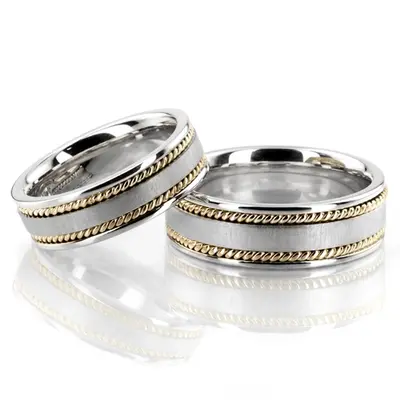 Bestseller Satin Hand Braided Wedding Ring Set - view 2 of 4