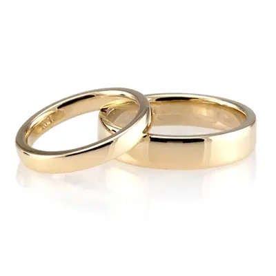 Soft-Edge Flat Comfort Fit Wedding Band Set - view 1 of 2