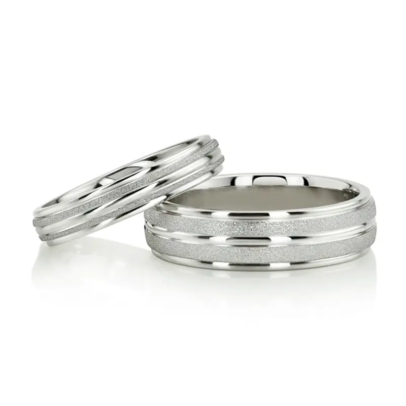 10K his-and-her-basic-carved-simple-wedding-bands - main view