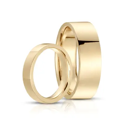 Flat Comfort Fit Wedding Band Set - view 2 of 2