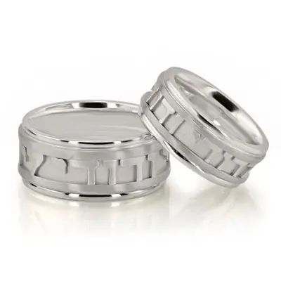 Exclusive Jewish Wedding Band Set - view 5 of 6