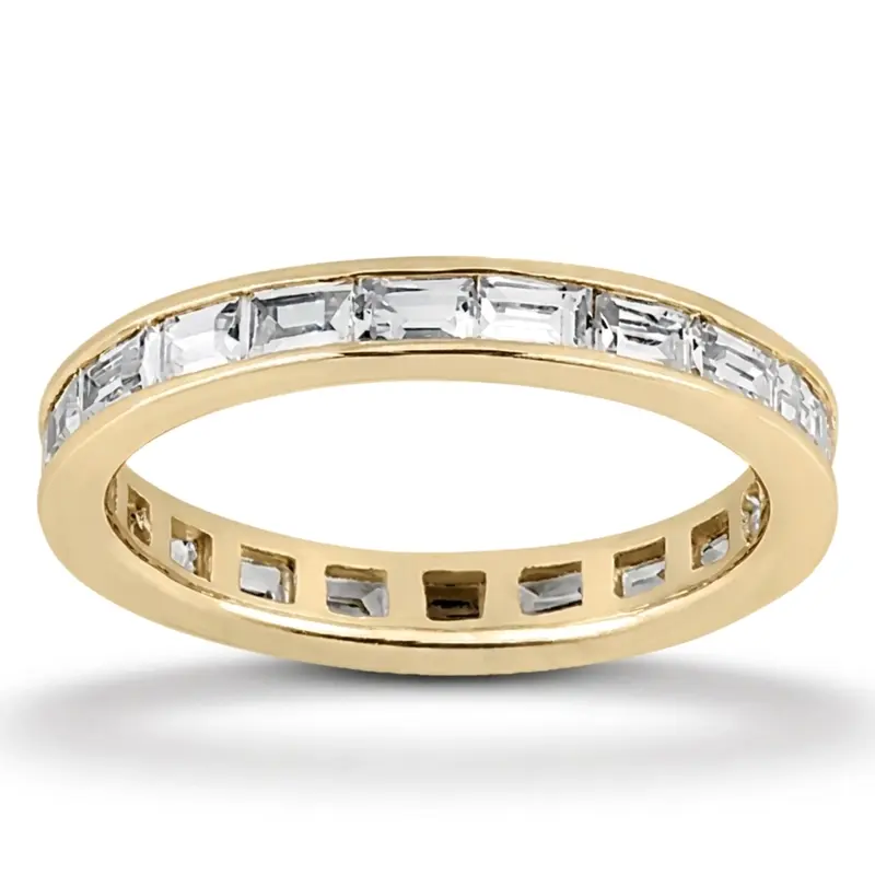 14K white gold 1.50 ct. Baguette Cut Channel Set Diamond Eternity Wedding Band - alternate view 2