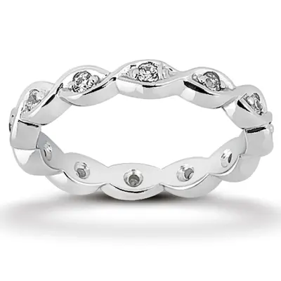 0.22 ct. Infinity Design Diamond Eternity Wedding Band - view 6 of 6