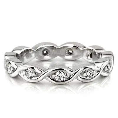 0.22 ct. Infinity Design Diamond Eternity Wedding Band - view 2 of 6