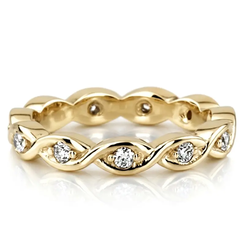 14K white gold 0.22 ct. Infinity Design Diamond Eternity Wedding Band - main view