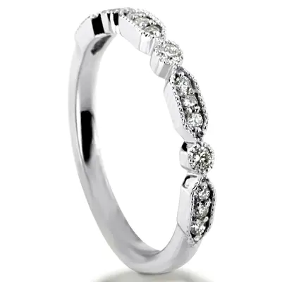 Elegant Diamond Wedding And Anniversary Band With Mill Grain Accent (1/5 ct. tw.) - view 12 of 12