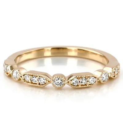 Elegant Diamond Wedding And Anniversary Band With Mill Grain Accent (1/5 ct. tw.) - view 1 of 12