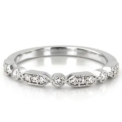 Elegant Diamond Wedding And Anniversary Band With Mill Grain Accent (1/5 ct. tw.) - view 2 of 12