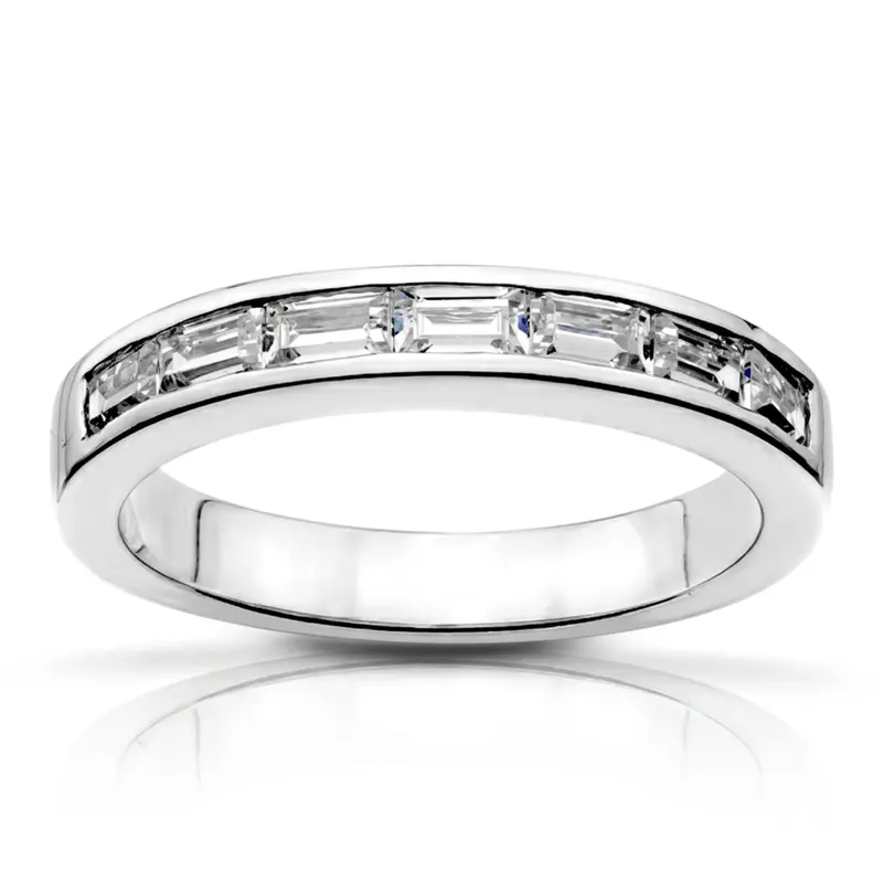 14K white gold Baguette Cut Channel Set Diamond Wedding Ring (1/3 ct. tw.) - main view