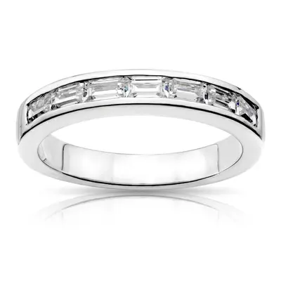 14K white gold 1/2 ct. Baguette Cut Channel Set Diamond Wedding Ring - main view thumbnail