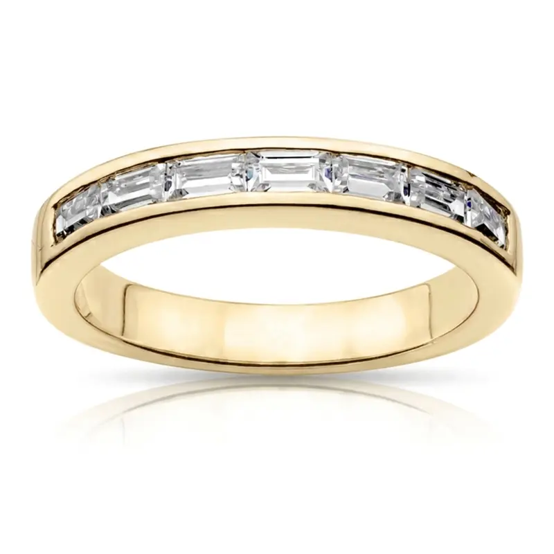 14K white gold 1/2 ct. Baguette Cut Channel Set Diamond Wedding Ring - alternate view 2