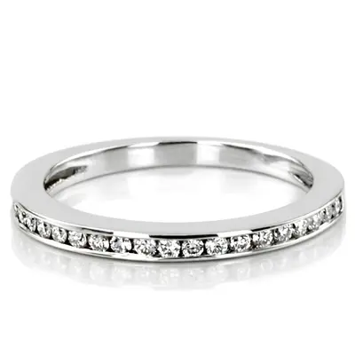 14K white gold Classic Channel Set Ladies Diamond Wedding Ring (0.21 ct. tw.) - main view thumbnail