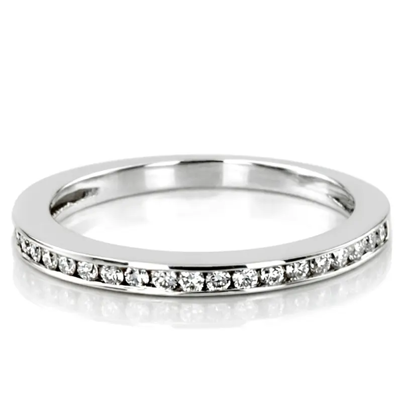 14K white gold Classic Channel Set Ladies Diamond Wedding Ring (0.21 ct. tw.) - main view