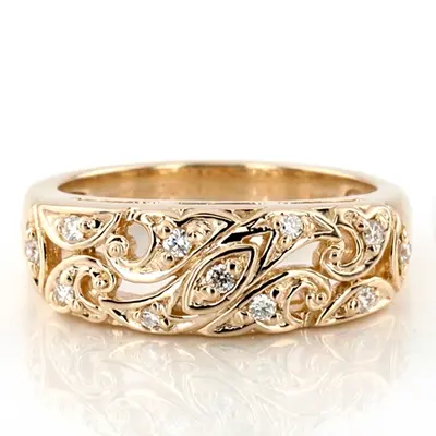 Vintage Inspired Scroll Filigree Diamond Band (1/8 ct. tw.) - view 1 of 5