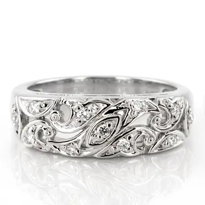 Vintage Inspired Scroll Filigree Diamond Band (1/8 ct. tw.) - view 2 of 5