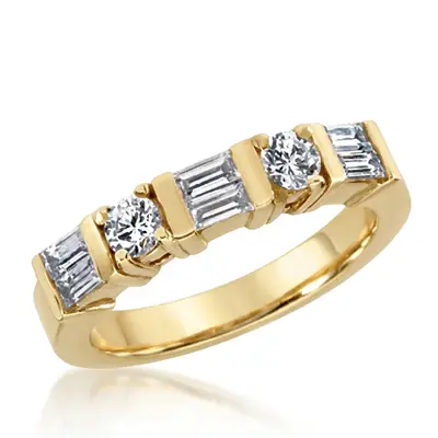 3/4 ct. Multi-Shape Bar Set Diamond Wedding Band - view 1 of 3