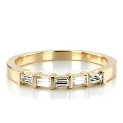 Five-Stone Baguette Bar Set Diamond Band (1/2 ct. tw.) - view 1 of 8