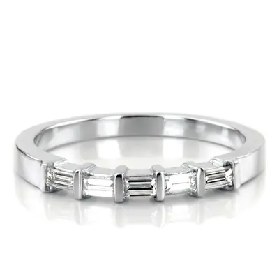 Five-Stone Baguette Bar Set Diamond Band (1/2 ct. tw.) - view 2 of 8