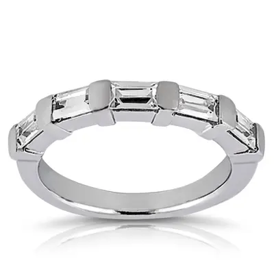Five-Stone Baguette Bar Set Diamond Band (1/2 ct. tw.) - view 4 of 8