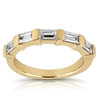 Five-Stone Baguette Bar Set Diamond Band (1/2 ct. tw.) - view 3 of 8