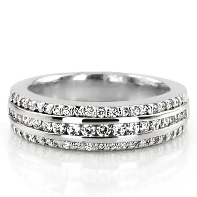 Triple Row Channel Set Diamond Band (5/8 ct. tw.) alternate view