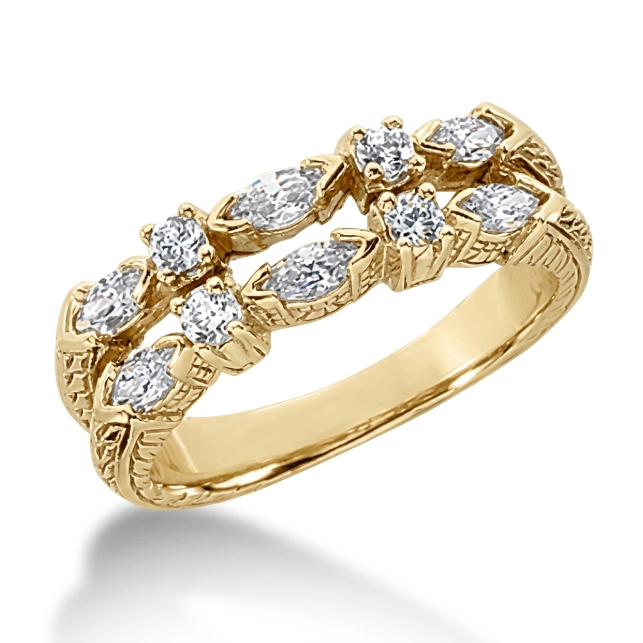 14K white gold 0.58 ct. tw. Diamond Fancy Vintage Ring - main view