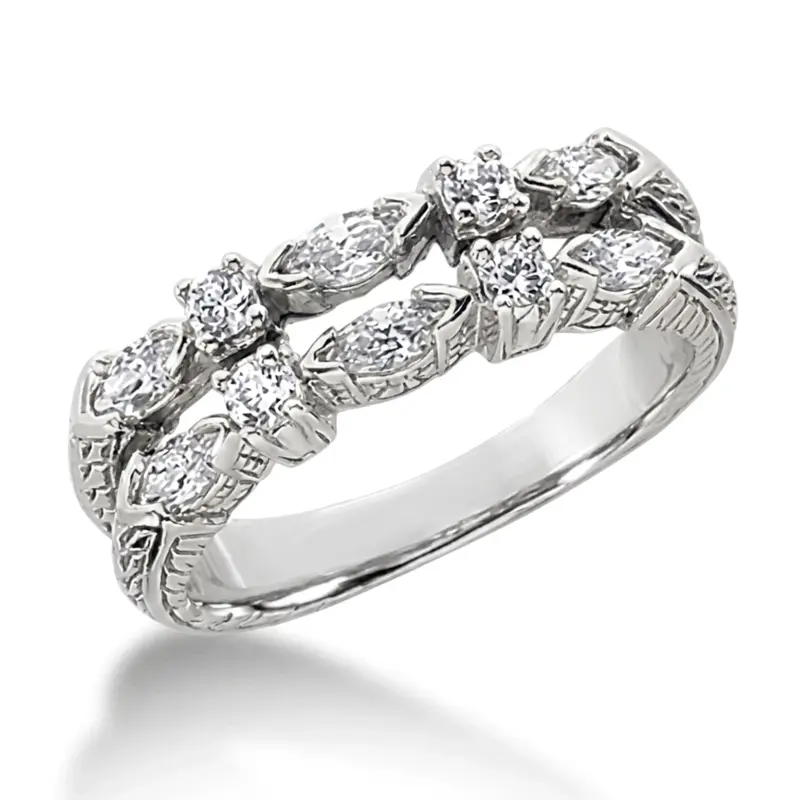platinum 0.58 ct. tw. Diamond Fancy Vintage Ring - alternate view 2