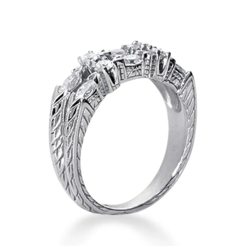 platinum 0.58 ct. tw. Diamond Fancy Vintage Ring - alternate view 3