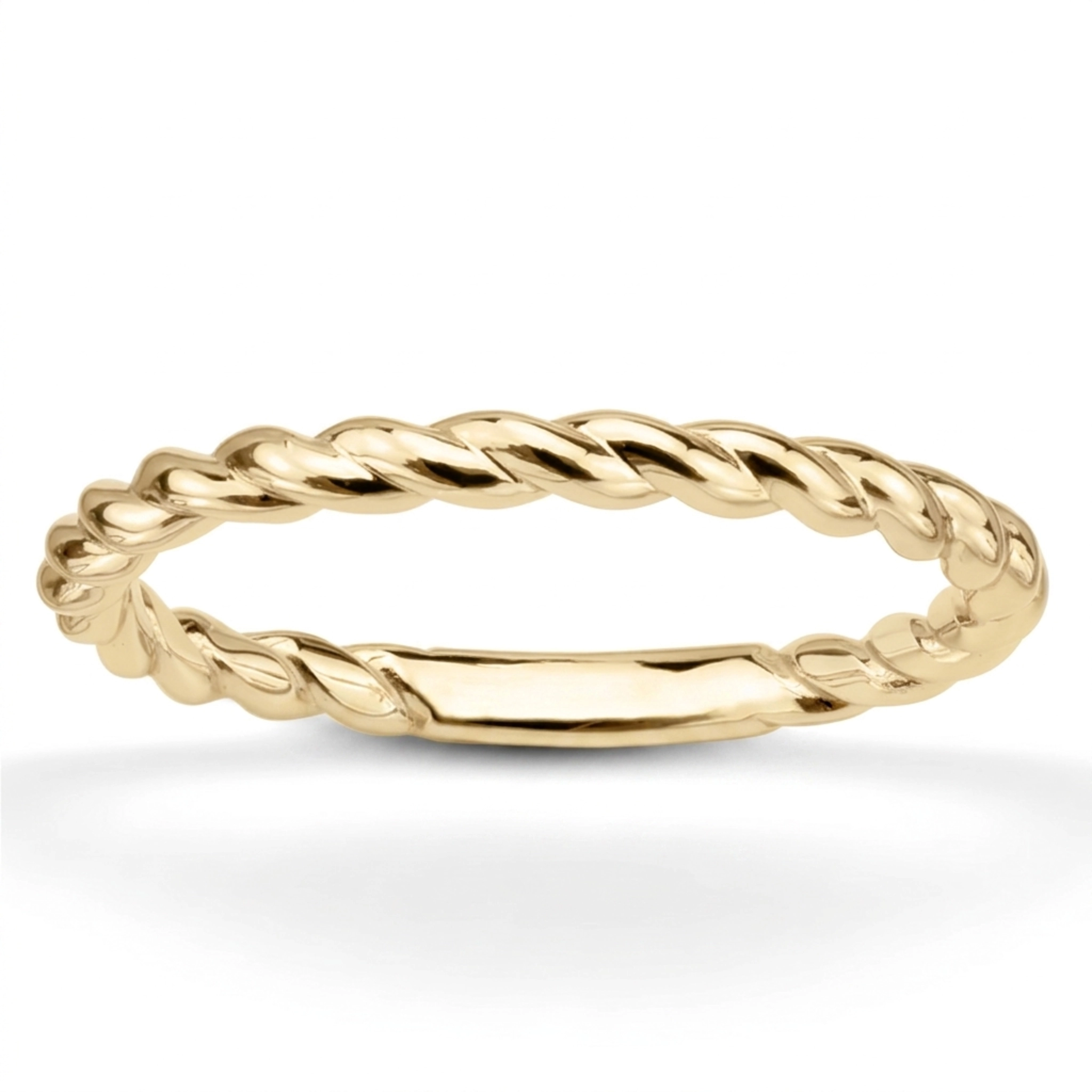 14K white gold 2mm Wire Shank plain wedding band - main view