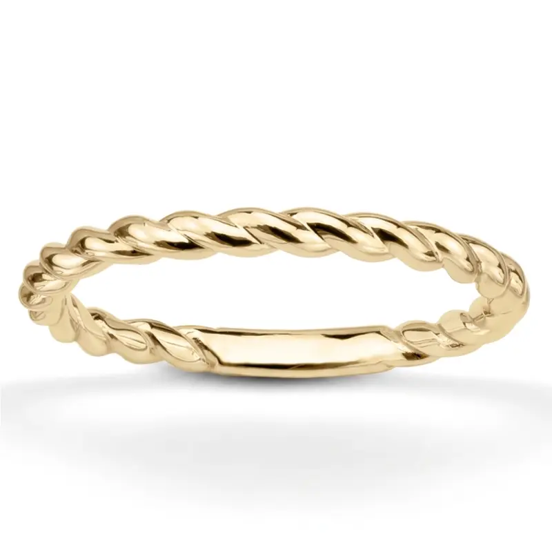 14K white gold 2mm Wire Shank plain wedding band - main view