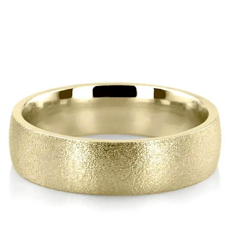 14K yellow gold 6mm. same as picture Wire-Matte-Plain-Wedding-Band - alternate view 2