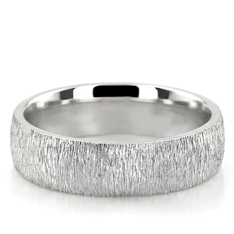 10K white gold 6mm. same as picture Bark-Finish-Plain-Wedding-Band - alternate view 2