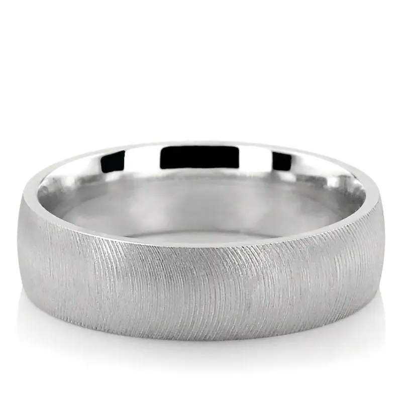 14K white gold 6mm. same as picture Curved-Carbide-Plain-Wedding-Band - main view