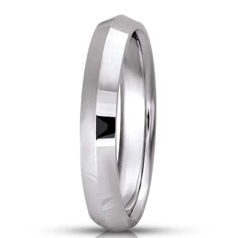 10K white gold 4mm. high polish knife-edge-wedding-band - alternate view 7