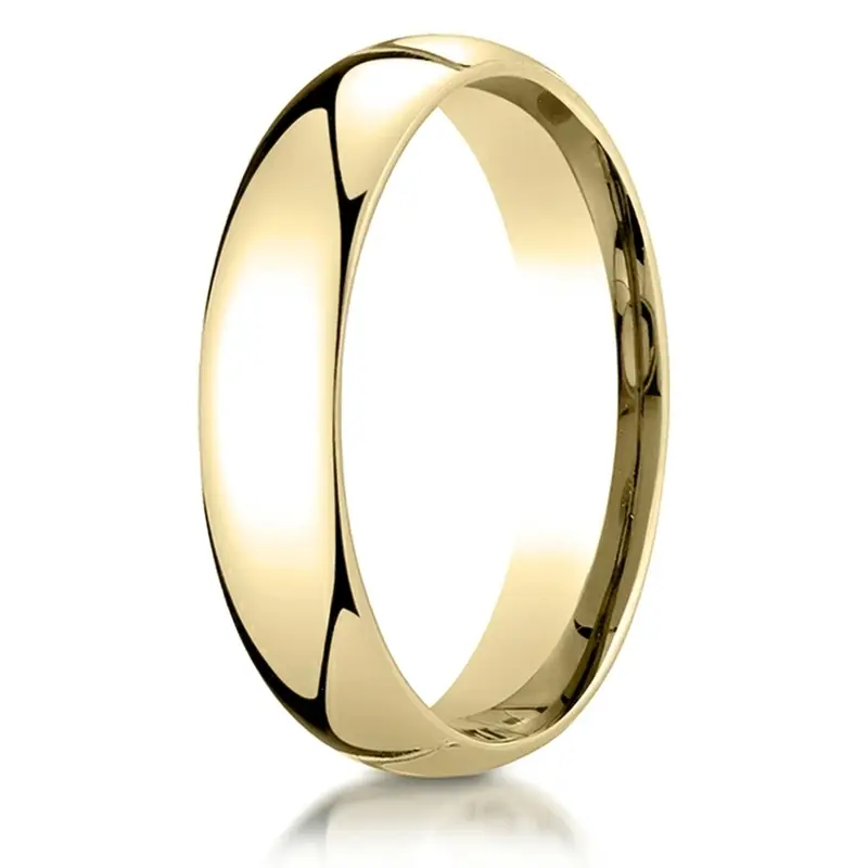 10K yellow gold 5mm. high polish Benchmark-Plain-Dome-Comfort-Fit-Wedding-Band - alternate view 7