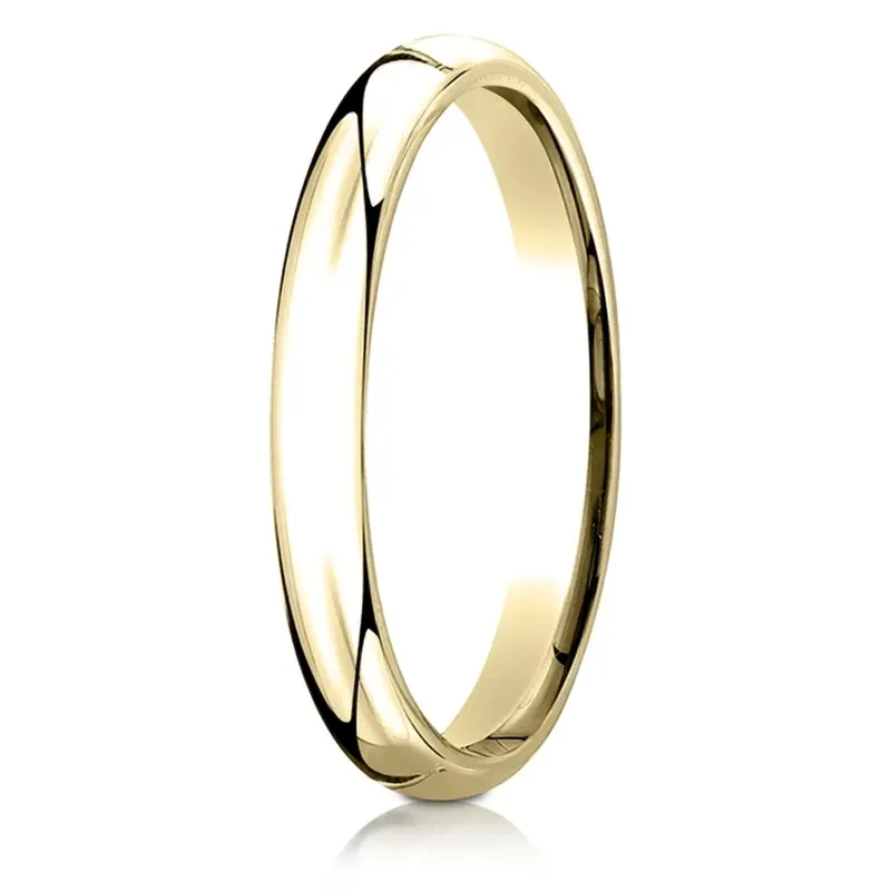 10K yellow gold 3mm. high polish Benchmark-Plain-Dome-Comfort-Fit-Wedding-Band - alternate view 3