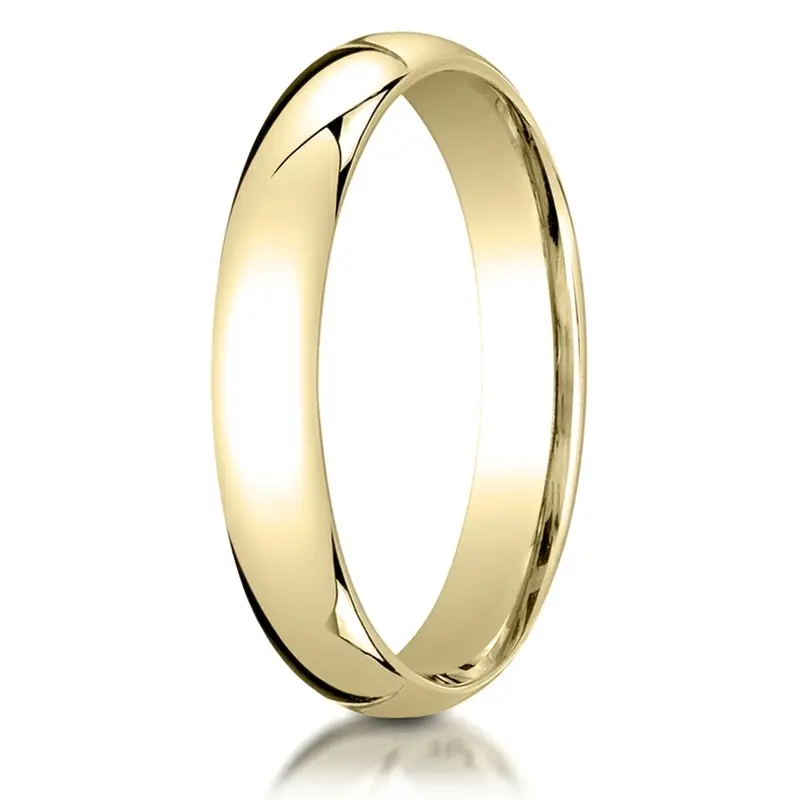 10K yellow gold 4mm. high polish Benchmark-Plain-Dome-Comfort-Fit-Wedding-Band - alternate view 5