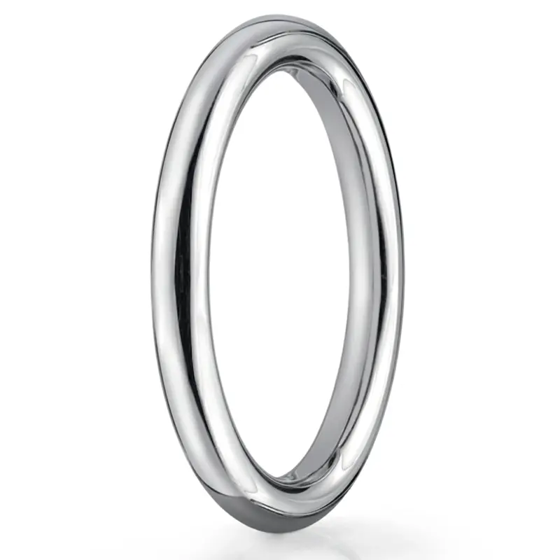 14K white gold 2.5mm. high polish 2.5mm-High-Polished-Round-Carved-Band - main view