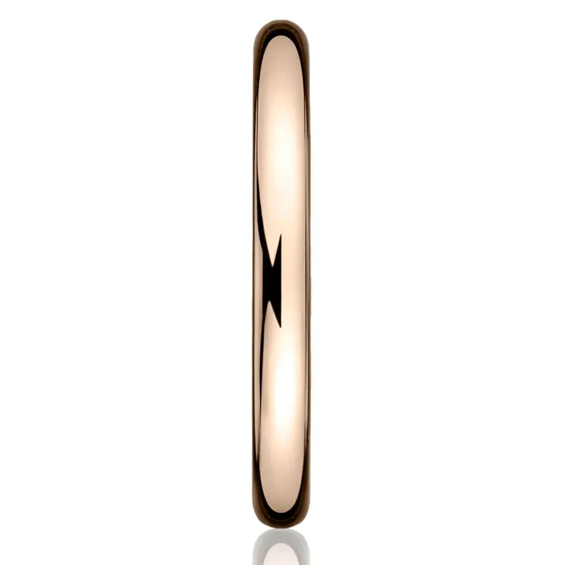 14K pink gold 2.5mm. high polish 2.5mm-High-Polished-Round-Carved-Band - alternate view 5