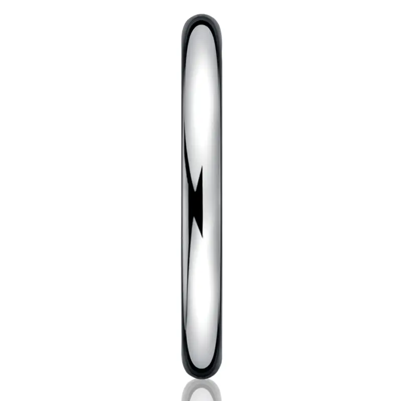 14K white gold 2.5mm. high polish 2.5mm-High-Polished-Round-Carved-Band - alternate view 4