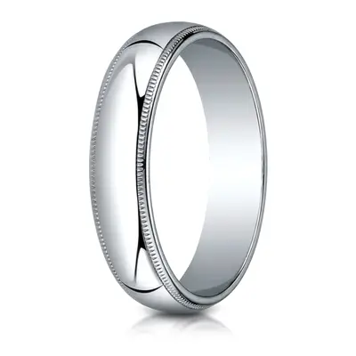 Benchmark Plain Half-Round Milgrain Wedding Band - view 3 of 6
