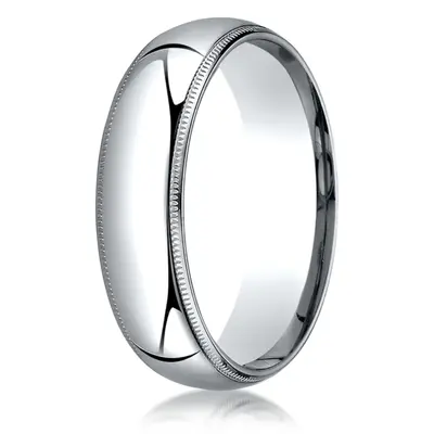 Benchmark Plain Dome Milgrain Comfort Fit Wedding Band - view 1 of 6