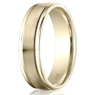 Benchmark 6mm High Polished Round Edge Carved Design Band - view 1 of 4